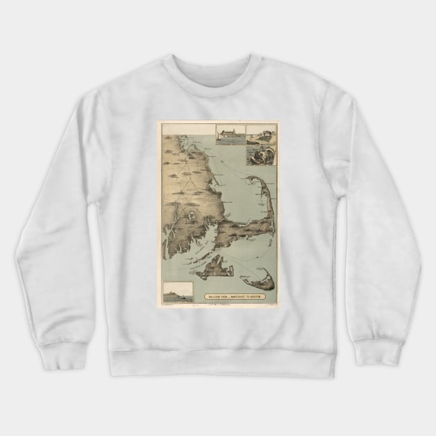 Vintage Map of Cape Cod (1885) Crewneck Sweatshirt by Bravuramedia